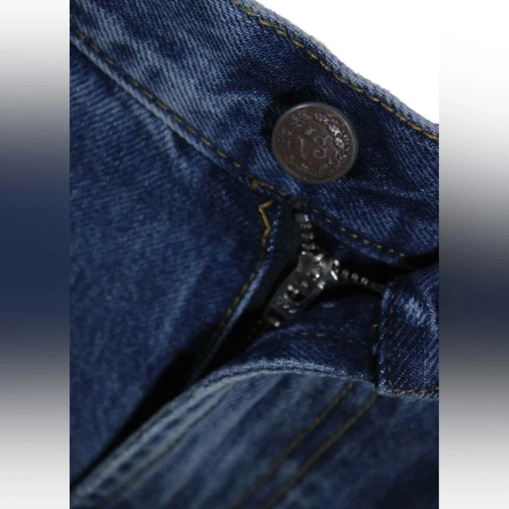 R13 Cuffed Lisa Baggy Jeans in Bain Blue Size 31